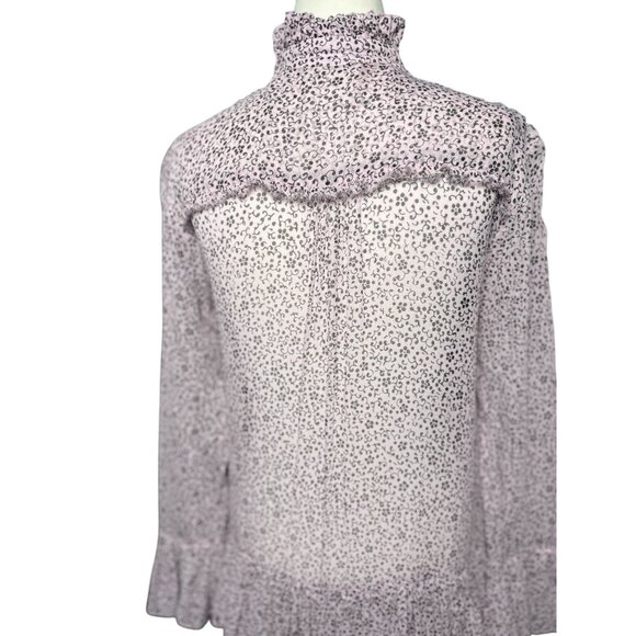 NEW Zadig & Voltaire Raspail Crinkle Floral Lace Trim Mini Dress M Retail $598 - Picture 8 of 14